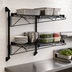 Thumbnail image #3 for Quantum Cantilever Double-Shelf Wall-Mounted Shelving Unit, 2 x 60 x 24 Inches, Black Epoxy Finish