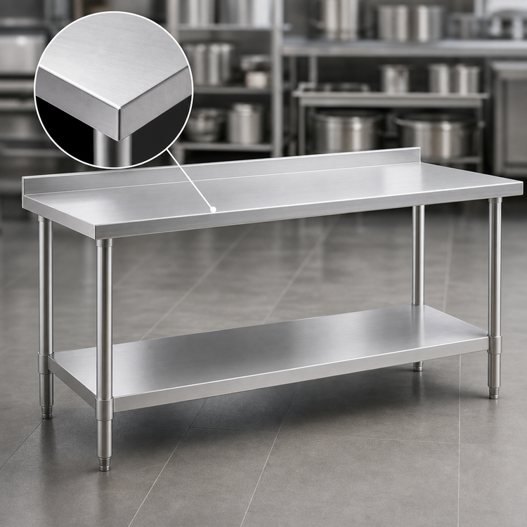 Product image #3 for Eagle Group Spec-Master 60-Inch x 24-Inch Stainless Steel Work Table with Undershelf and Rear Up-Turn