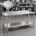Thumbnail image #3 for Eagle Group Spec-Master 60-Inch x 24-Inch Stainless Steel Work Table with Undershelf and Rear Up-Turn