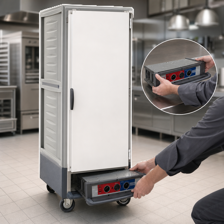 Product image #3 for Metro C5 3 Series Full-Height Mobile Moisture Heated Holding & Proofing Cabinet with Full-Length Solid Door, Gray Insulation Armour