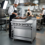 Thumbnail image #2 for Jade Range (Middleby) Titan JTRH-24B-12WT-36 36-Inch Natural Gas Range with 24-Inch Charbroiler, 12-Inch Work Top and Standard Oven