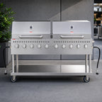 Thumbnail image #3 for Koolmore CGKIT7-D36D36 72-Inch Mobile 10-Burner Commercial Outdoor Propane Grill with Two 36-Inch Roll Dome Covers
