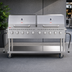 Thumbnail image #3 for KoolMore 72-Inch Mobile 10-Burner Commercial Outdoor Propane Grill with Two 36-Inch Roll Dome Covers
