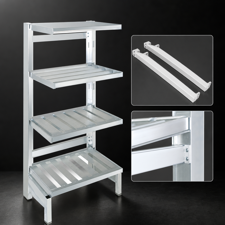Product image #4 for Channel 60-Inch Cantilever Shelving Cross Supports and Hardware, Aluminum, Set of 2