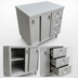 Thumbnail image #3 for Omcan USA Enclosed Stainless Steel Work Table with Sliding Doors and 3 Drawers, 48 x 24 x 36 Inches