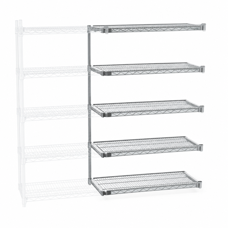 Product image #3 for EagleGard 5-Tier Add-On Wire Shelving Unit, 48W x 24D x 86H Inches, Hybrid Epoxy Finish