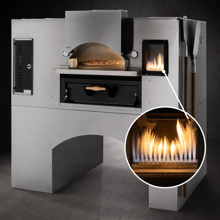 Product image #3 for Wave Flame Double-Stacked Gas Deck Oven with 36" x 54" and 36" x 60" Cooking Surfaces