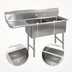 Thumbnail image #3 for BK Resources Two Compartment Stainless Steel Compartment Sink with Left Drainboard, 24