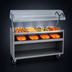 Thumbnail image #3 for Vollrath 2-Series Affordable Portable 4-Well Mobile Hot Food Station with Open Storage Base and Buffet Breath Guard, 60 Inch, Granite, 120V