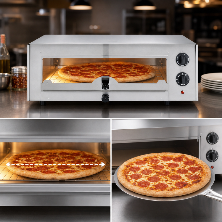 Product image #3 for 16-Inch Electric Countertop Single-Chamber Pizza Oven with Glass Door