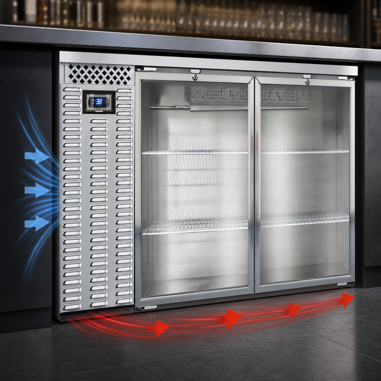 Product image #3 for Continental Refrigerator BB50SNSSGD 50" Shallow Depth Back Bar Display Cooler with Glass Doors