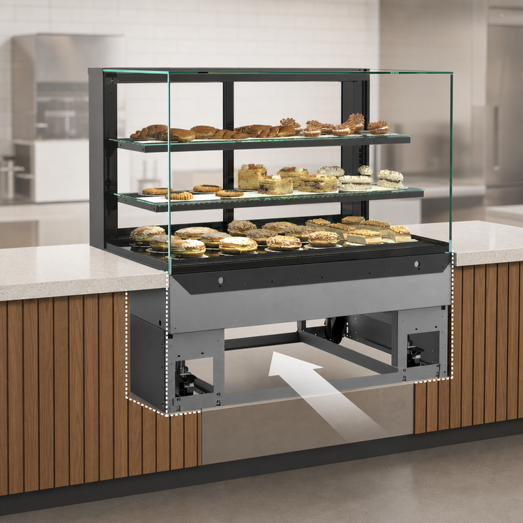 Product image #3 for Reveal® 47-3/4 Inch Non-Refrigerated Slide-In Full-Service Counter Display Case