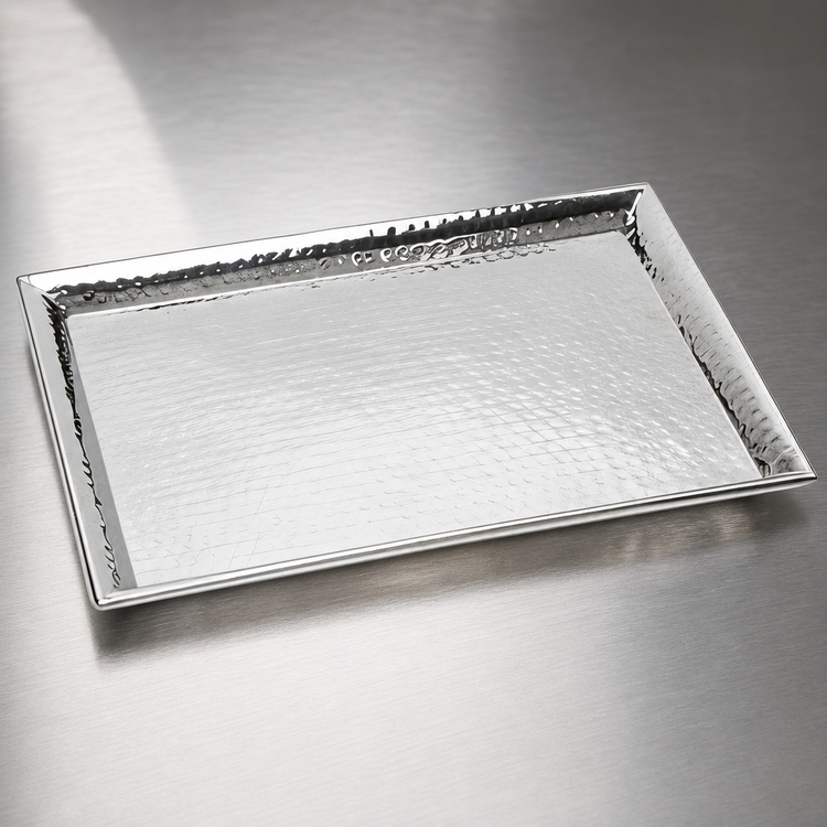 Product image #3 for American Metalcraft Half-Size Rectangular Hammered 18/8 Stainless Steel Sheet Pan