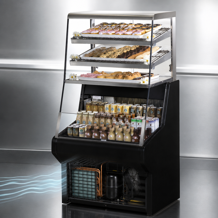 Product image #3 for True 36-1/8-Inch Horizontal Air Curtain Dry Goods Refrigerated Merchandiser, Self-Contained R290, LED, Black