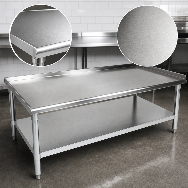 Product image #3 for John Boos 48-Inch x 30-Inch Stainless Steel Equipment Stand with Adjustable Undershelf