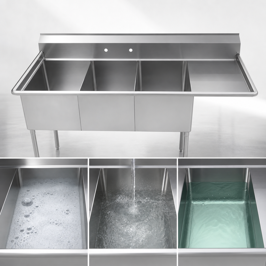 Three-Compartment Basin
