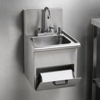 Thumbnail image #3 for Eagle Group Space Saver HWC-T Wall-Mounted Stainless Steel Hand Sink with Faucet, Soap and C-Fold Towel Dispenser, 6-Inch Bowl