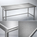 Thumbnail image #3 for Eagle Group Spec-Master T3048STEM Stainless Steel Work Table, 48"W x 30"D, 14-Gauge 300 Series Top, Box Marine Edge, Open Crossrail Base