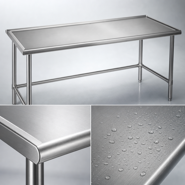 Product image #3 for Eagle Spec-Master Marine Series Stainless Steel Work Table, 48"W x 30"D, 14-Gauge, Marine Edge