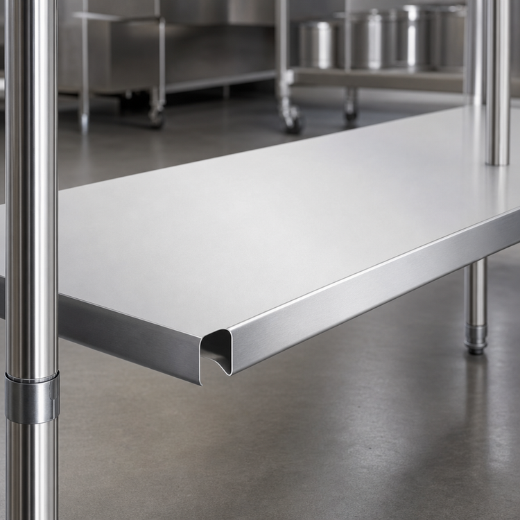 Product image #3 for John Boos 108"W x 48"D 16 Gauge Stainless Steel Undershelf for SBO Frame