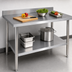 Thumbnail image #3 for 48 Inch x 24 Inch Stainless Steel Work Table with 2 Inch Backsplash and Adjustable Undershelf