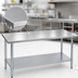 Thumbnail image #3 for Duke 144-Inch Stainless Steel Work Table with Galvanized Undershelf and Posts