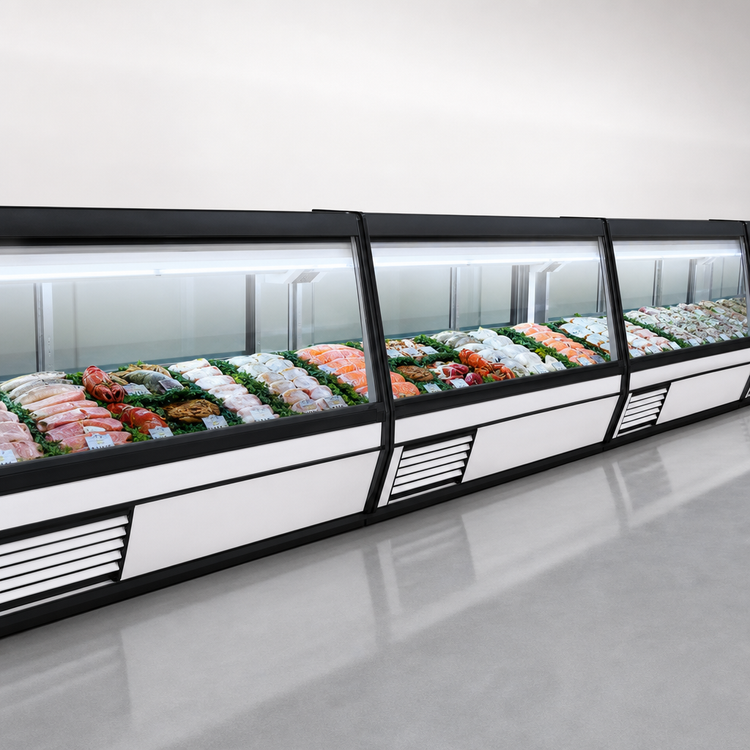 Product image #3 for Howard-McCray 32E Series 50-Inch Self-Contained Fish & Poultry Service Case, Straight Glass, LED, Black Exterior/White Interior