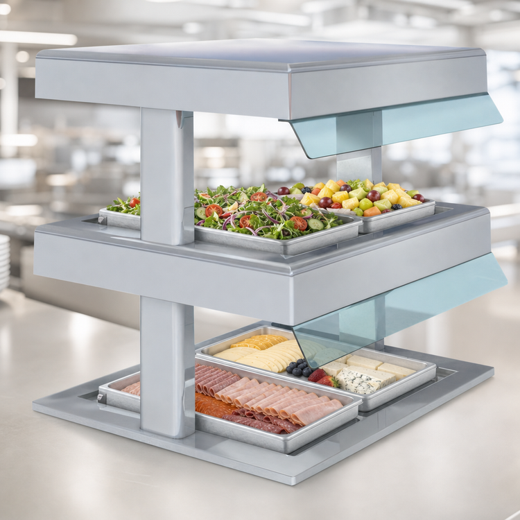 Product image #3 for Duke HotFrost HF64-2-FOL-FOL 64-Inch Dual Tier Cold Only Drop-In Merchandiser