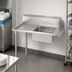 Thumbnail image #3 for BK Resources 48-Inch Straight Left-to-Right Soiled Dish Table with 20 x 20 x 8 Sink and 10-Inch Backsplash