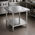Thumbnail image #3 for Advance Tabco Budget Equipment Stand, 30-Inch x 30-Inch x 24-Inch, 430 Stainless Steel Top, Galvanized Undershelf