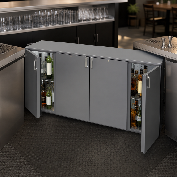 Product image #3 for Glastender CP1RB72 6-Door Pass-Thru Back Bar Cooler, 72-Inch, 3-Section, Remote Refrigeration