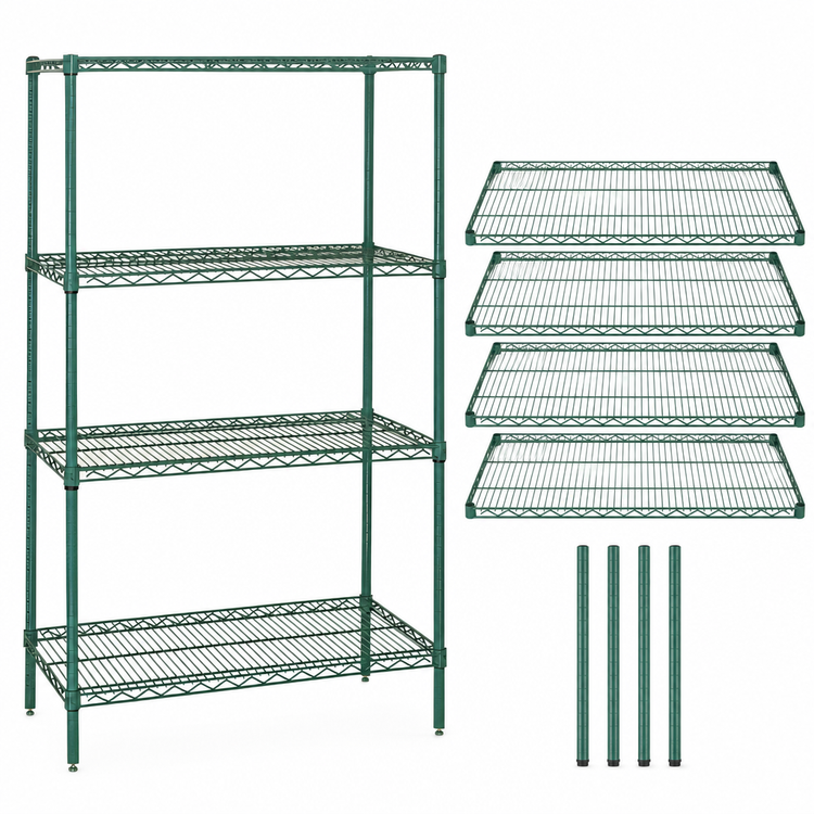Product image #3 for Quantum 54"W x 18"D x 63"H 4-Shelf Wire Shelving Starter Kit