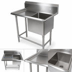 Thumbnail image #3 for John Boos Pro-Bowl 1PB18-1D18L 1-Compartment Stainless Steel Sink with Left Drainboard, 18 x 18 x 12 Inch Bowl, 40-3/16 Inch Wide