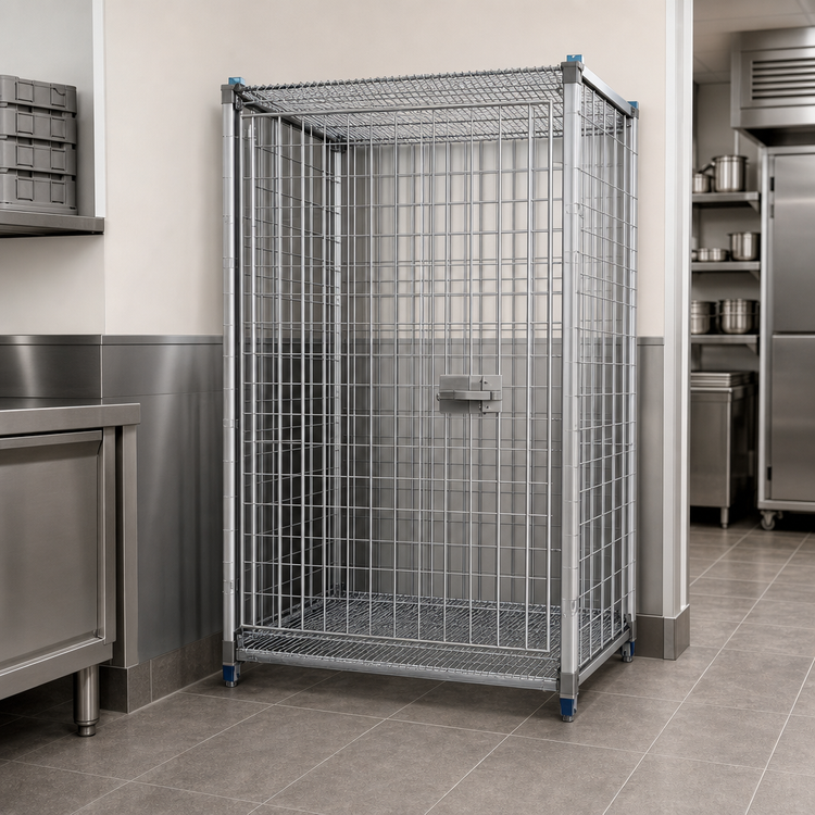 Product image #3 for MetroMax Q Stationary Wire Security Cage Shelving Unit, No Intermediate Shelves