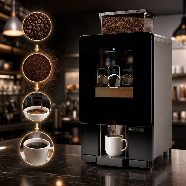 Product image #3 for BUNN Sure Immersion Model 312 Bean-to-Cup Single Cup Coffee Brewer, 3 Flavors, 64 Cups/Hour