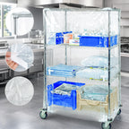 Thumbnail image #3 for Quantum CC247274CVV 10-Gauge Clear Vinyl Wire Cart Cover with Velcro Flap, Fits 24"D x 72"W x 74"H Carts