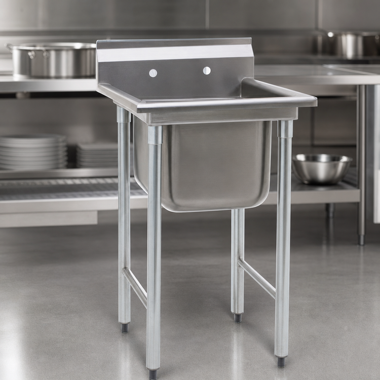 Product image #3 for Eagle Group 314 Series One-Compartment Stainless Steel Sink with Right Drainboard, 38-7/8-Inch Wide