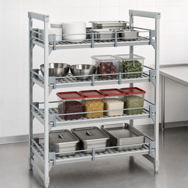 Product image #3 for Camshelving Premium Full Shelf Rail Kit for 24" Deep x 54" Wide Shelves, Soft Gray