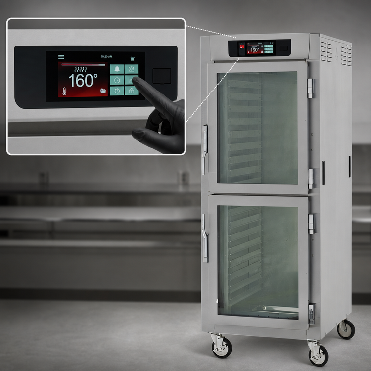 Product image #3 for Metro C5 8 Series Full-Height Pass-Thru Controlled Temperature Holding Cabinet with Dutch Doors, 17 Pan Capacity, 120V