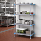 Thumbnail image #3 for Quantum Millenia QP182450VS-4 24" W x 18" D x 50" H Gray Polymer 4-Shelf Louvered Starter Shelving Unit