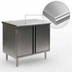 Thumbnail image #3 for Eagle Group Spec-Master CBH3048SE Enclosed Stainless Steel Work Table with Hinged Doors, 48 x 30 in, 14-Gauge 304 Stainless Steel Top