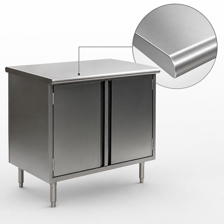 Product image #3 for Eagle Spec-Master Enclosed Base Work Table with Hinged Doors, 48 x 30 Inch, 14-Gauge 304 Stainless Steel Top