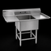 Thumbnail image #3 for Eagle Group Spec-Master FN Series 1-Compartment Stainless Steel Sink with Dual Drainboards