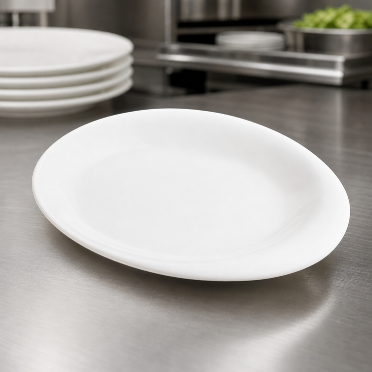 Product image #4 for Ardesia 12-Inch Oval Porcelain Plate, Creamy White