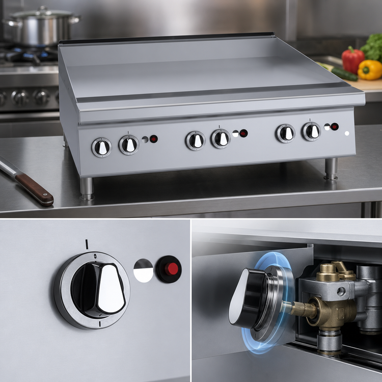 Product image #3 for Garland GTGG36-GT36M 36-Inch Heavy-Duty Countertop Gas Griddle with Thermostatic Controls, Smooth Steel Plate, and 84,000 BTU