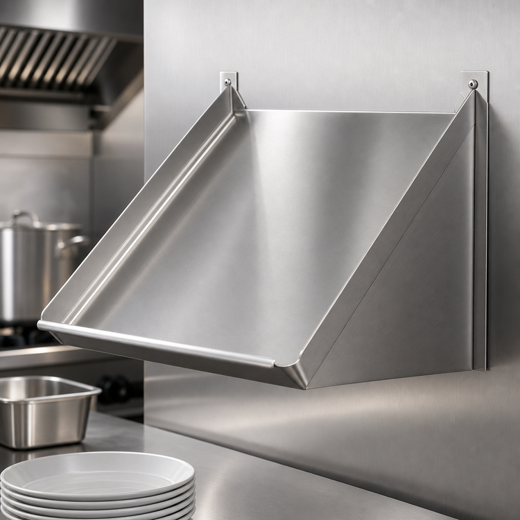 Product image #3 for Serv-Ware 42-Inch Wall-Mounted Slanted Rack Shelf, 304 Stainless Steel