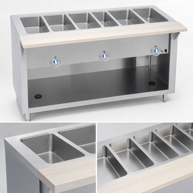 Product image #3 for Thurmaduke E-5-CBPG 5-Well Electric Full-Size Standard Hot Food Steamtable Unit
