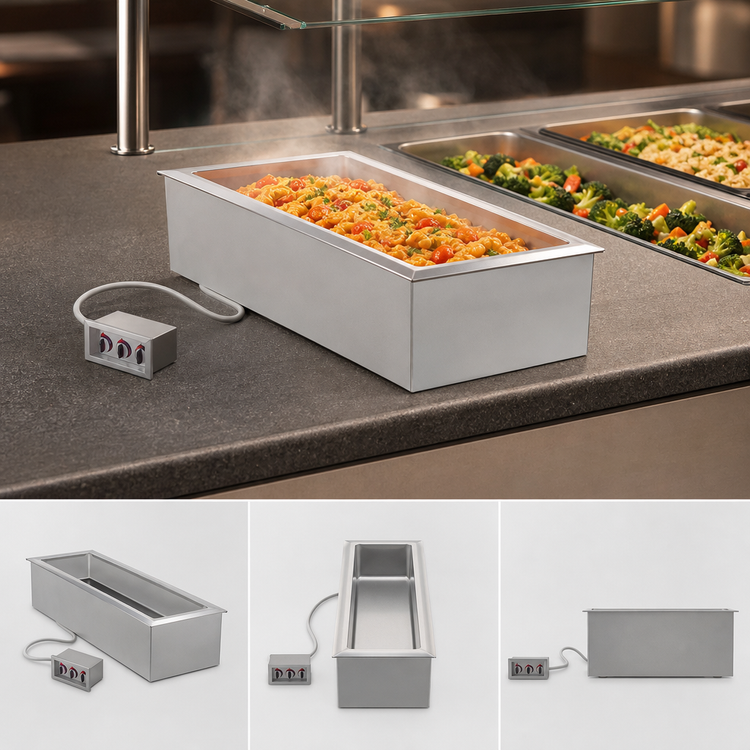 Product image #3 for Duke Slimline Electric Sealed-Well Hot Food Drop-In Unit, 1 Full-Size Pan