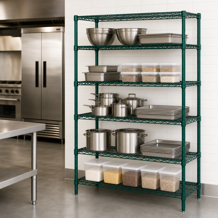 Product image #3 for Quantum 72"W x 12"D x 54"H Wire Shelving Starter Kit with 5 Shelves
