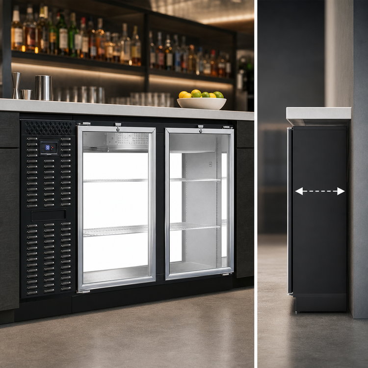 Product image #3 for Continental Refrigerator BB59SNGDPT Shallow Depth Pass-Thru Back Bar Cooler with Glass Doors